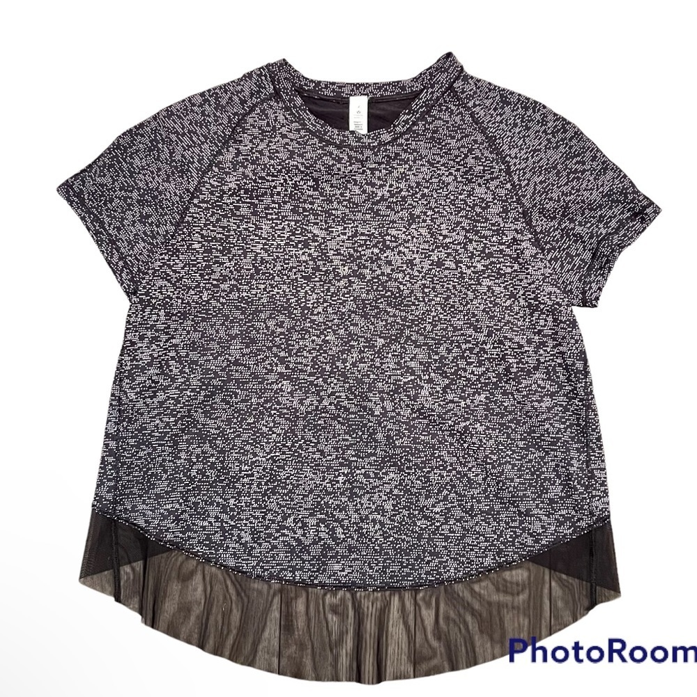 lululemon quick pace short sleeve soundwave white black Preowned great condition - Picture 3 of 10